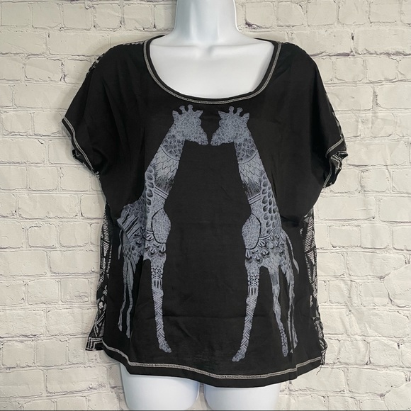 Black & White Giraffe Blouse Large - Picture 1 of 7